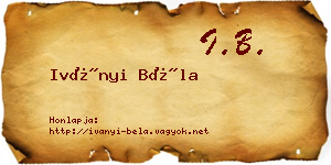 Iványi Béla névjegykártya